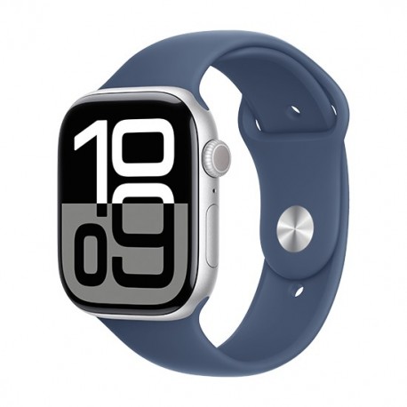 Watch Apple Watch Series 10 GPS 46mm Silver Aluminium Case with Sport Band S/M - Denim