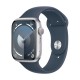 Watch Apple Watch Series 9 GPS 45mm Silver Aluminium Case with Sport Band S/M - Storm Blue