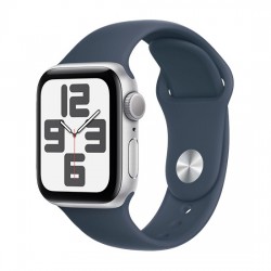 Watch Apple Watch SE (2024) GPS 40mm Silver Aluminium Case with Sport Band S/M - Storm Blue