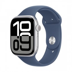 Watch Apple Watch Series 10 GPS 46mm Silver Aluminium Case with Sport Band S/M - Denim