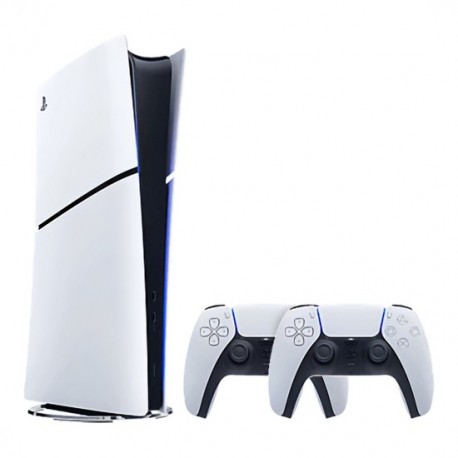 Sony PlayStation 5 Slim Digital Edition 825GB with 2 Dualsense Controller - White