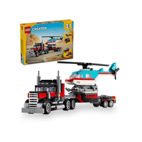 LEGO Creator 3w1 31146 - Ciężarówka z platformą i helikopterem