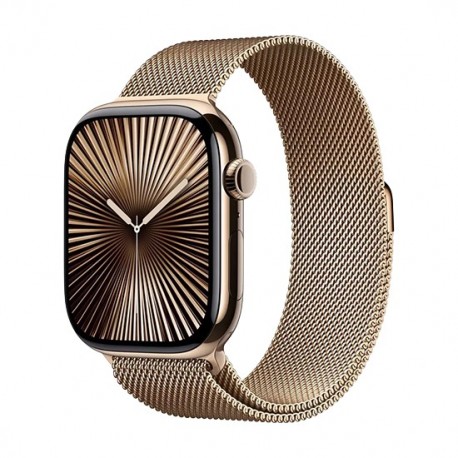 Watch Apple Watch Series 10 GPS + Cellular 46mm Titanium Gold Case with Sport Loop S/M - Gold Milanese