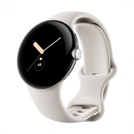 Watch Google Pixel Watch LTE 41mm Polished Silver Case with Sport Band - Chalk