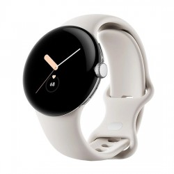 Watch Google Pixel Watch WiFi 41mm Polished Silver Case with Sport Band - Chalk