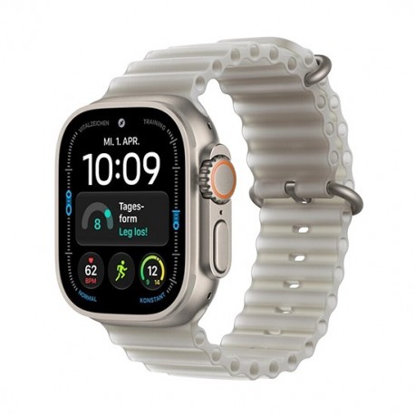 Watch Apple Watch Ultra 4 (2026) 5G 49mm Natural Titanium Case with Translucent Grey Ocean Band - Titanium Natural
