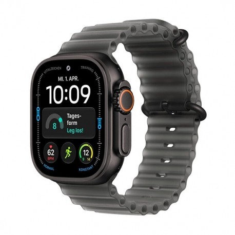 Watch Apple Watch Ultra 4 (2026) 5G 49mm Black Titanium Case with Translucent Black Ocean Band - Black