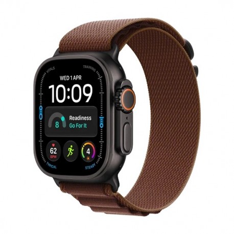 Watch Apple Watch Ultra 4 (2026) 5G 49mm Black Titanium Case with Burgundy Alpine Loop M - Black