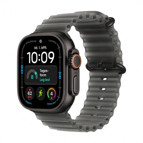 Watch Apple Watch Ultra 4 (2026) 5G 49mm Black Titanium Case with Translucent Black Ocean Band - Black