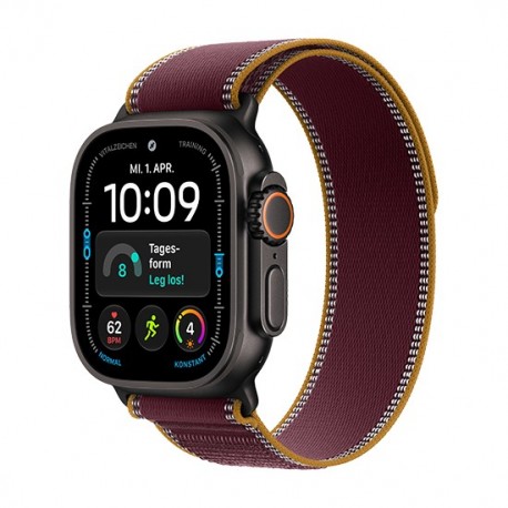 Watch Apple Watch Ultra 4 (2026) 5G 49mm Black Titanium Case with Trail Loop Burgundy - Titanium Black